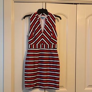 Striped tailored dress.
